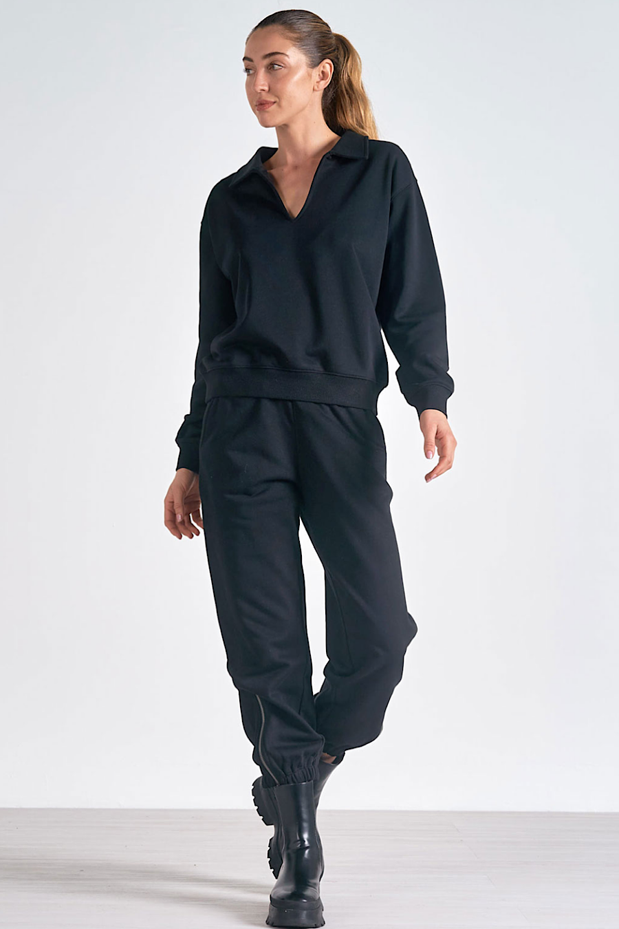 Take It Easy Zipper Jogger Sweatpants