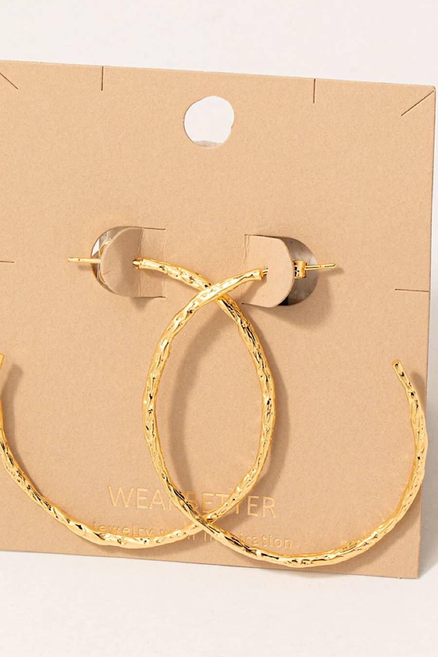 Textured Large Hoop Earrings Gold