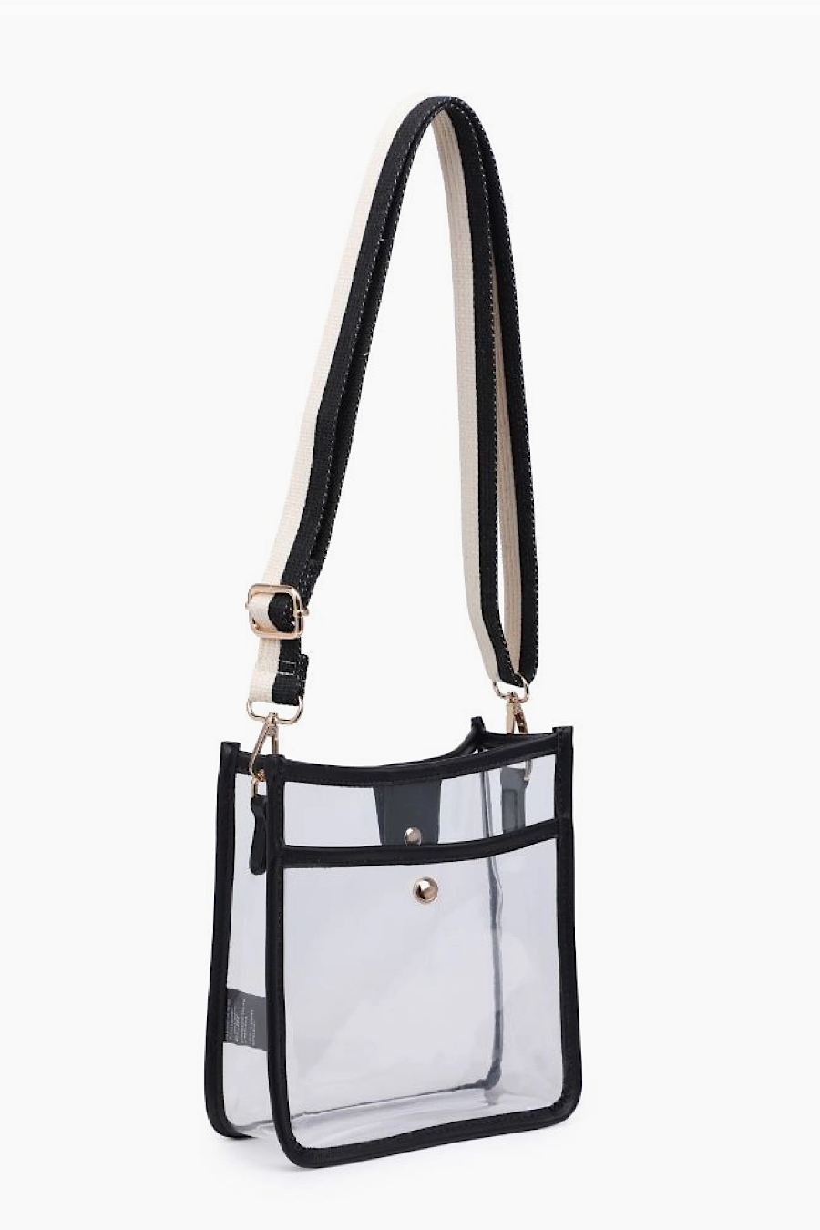 Beckham Clear Stadium Event Crossbody Bag Black or Nude