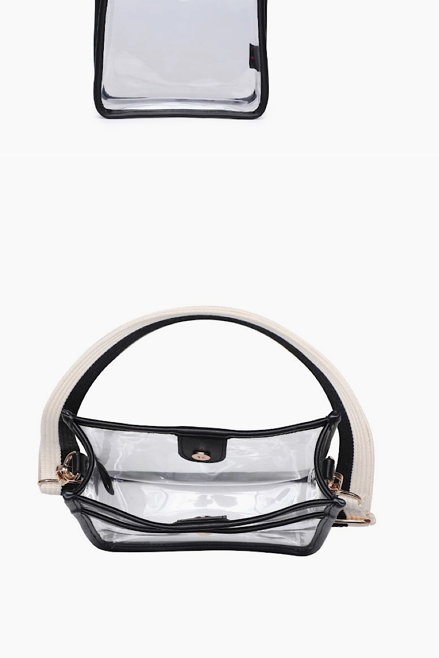 Beckham Clear Stadium Event Crossbody Bag Black or Nude