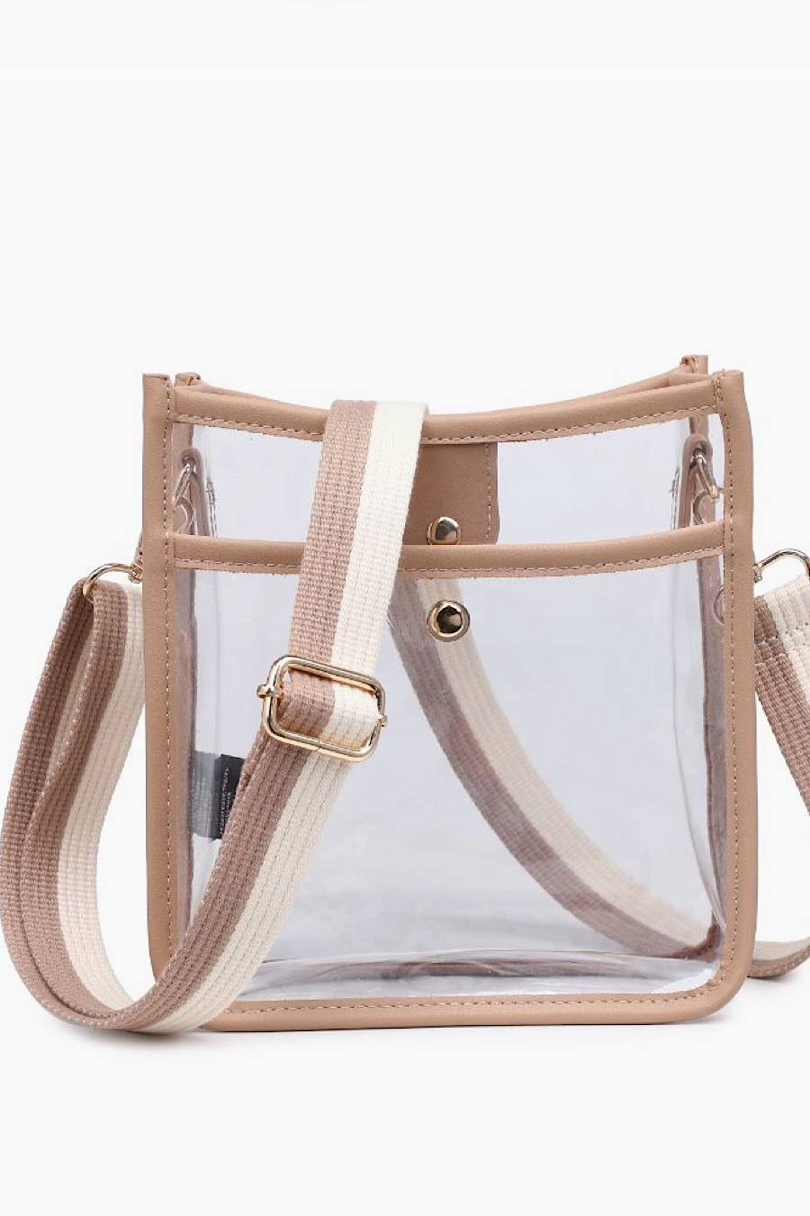 Beckham Clear Stadium Event Crossbody Bag Black or Nude