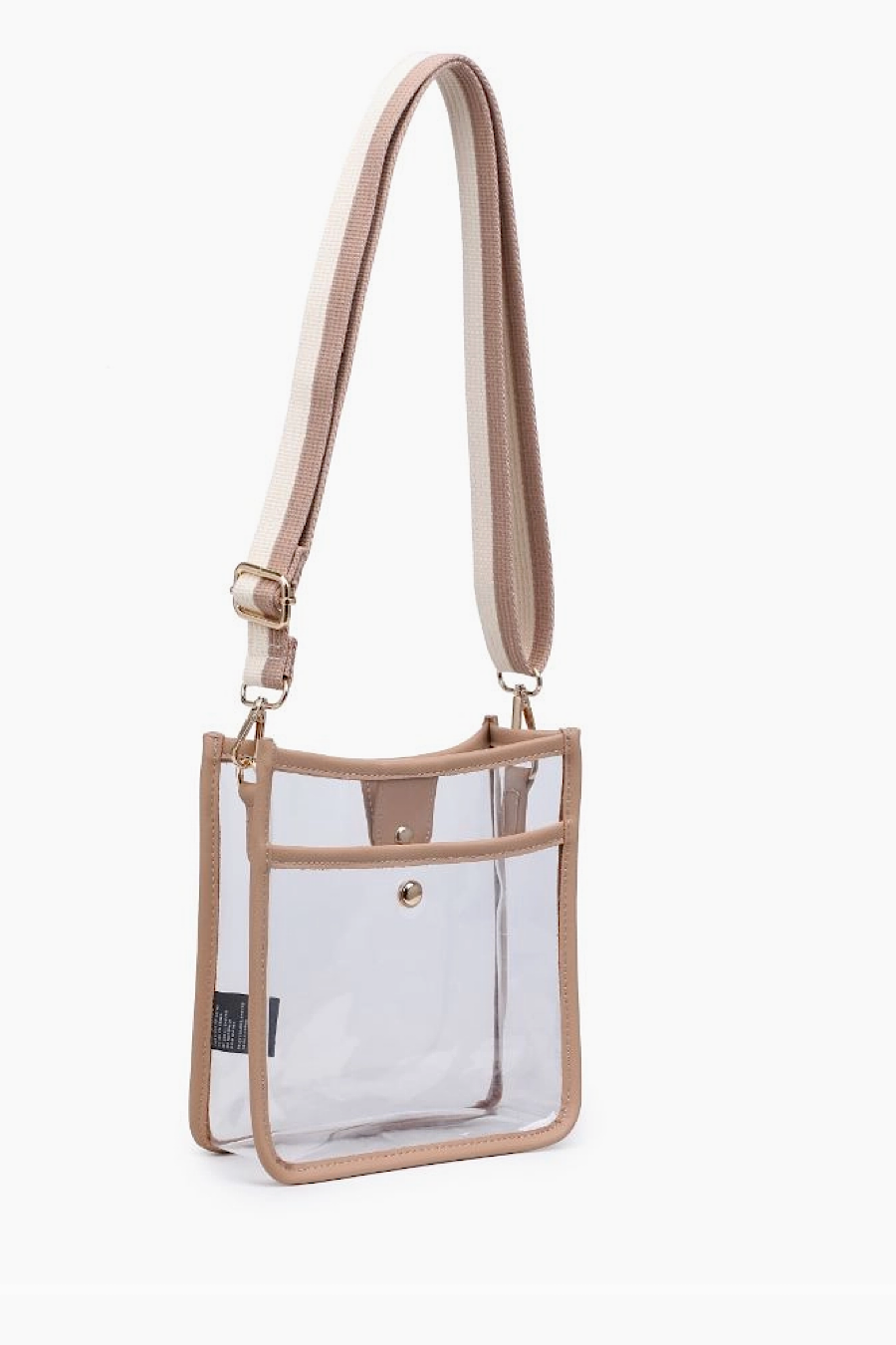Beckham Clear Stadium Event Crossbody Bag Black or Nude