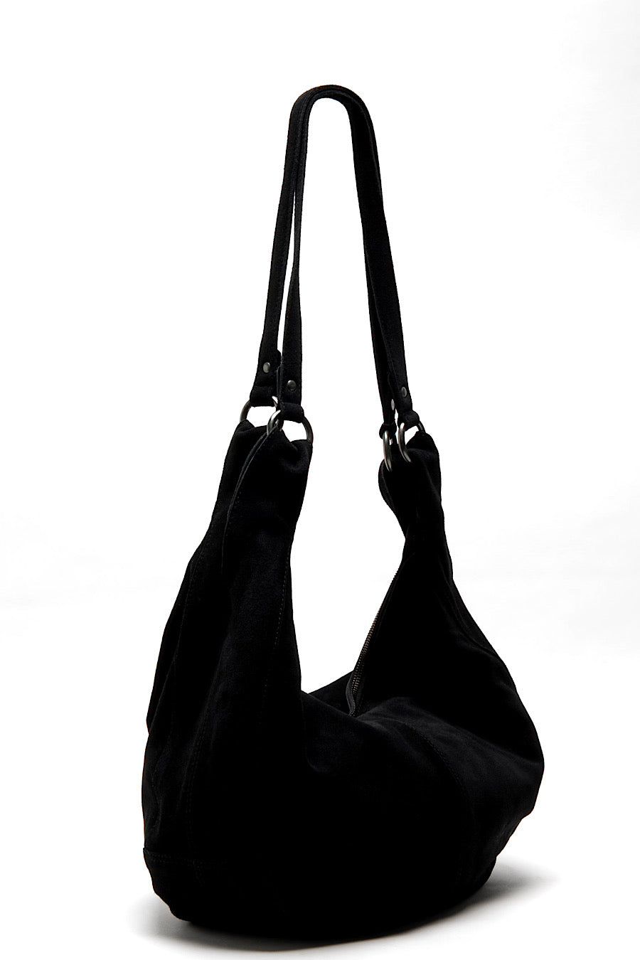 Free People Roma Suede Hobo Bag Black
