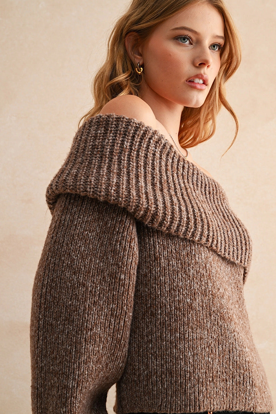 Cabin Fever off Shoulder Knit Sweater