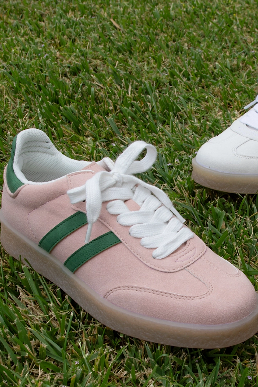 Christi Double Side Green Stripe Sneakers Pink