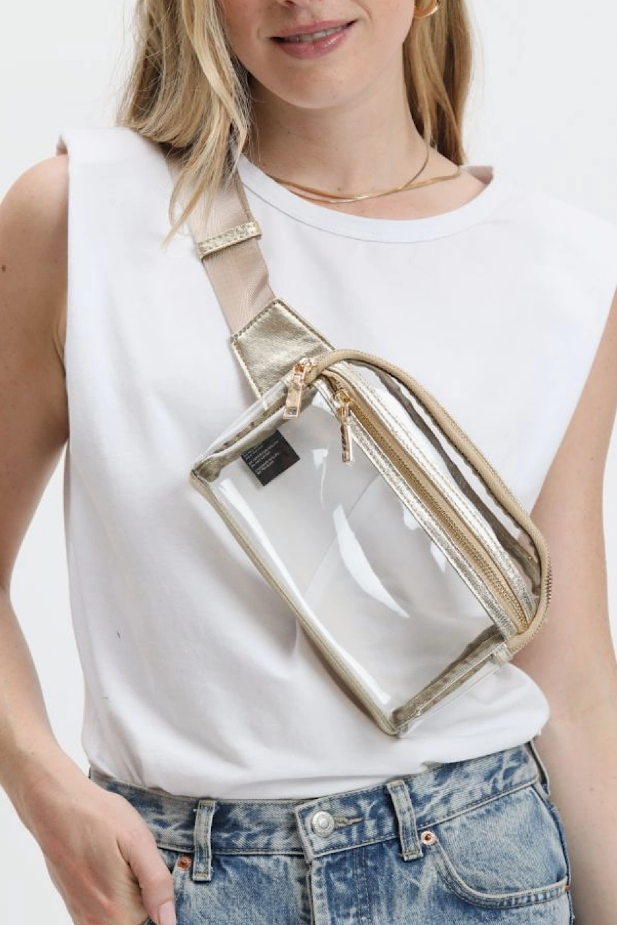 Air Clear Stadium Crossbody Bag Gold