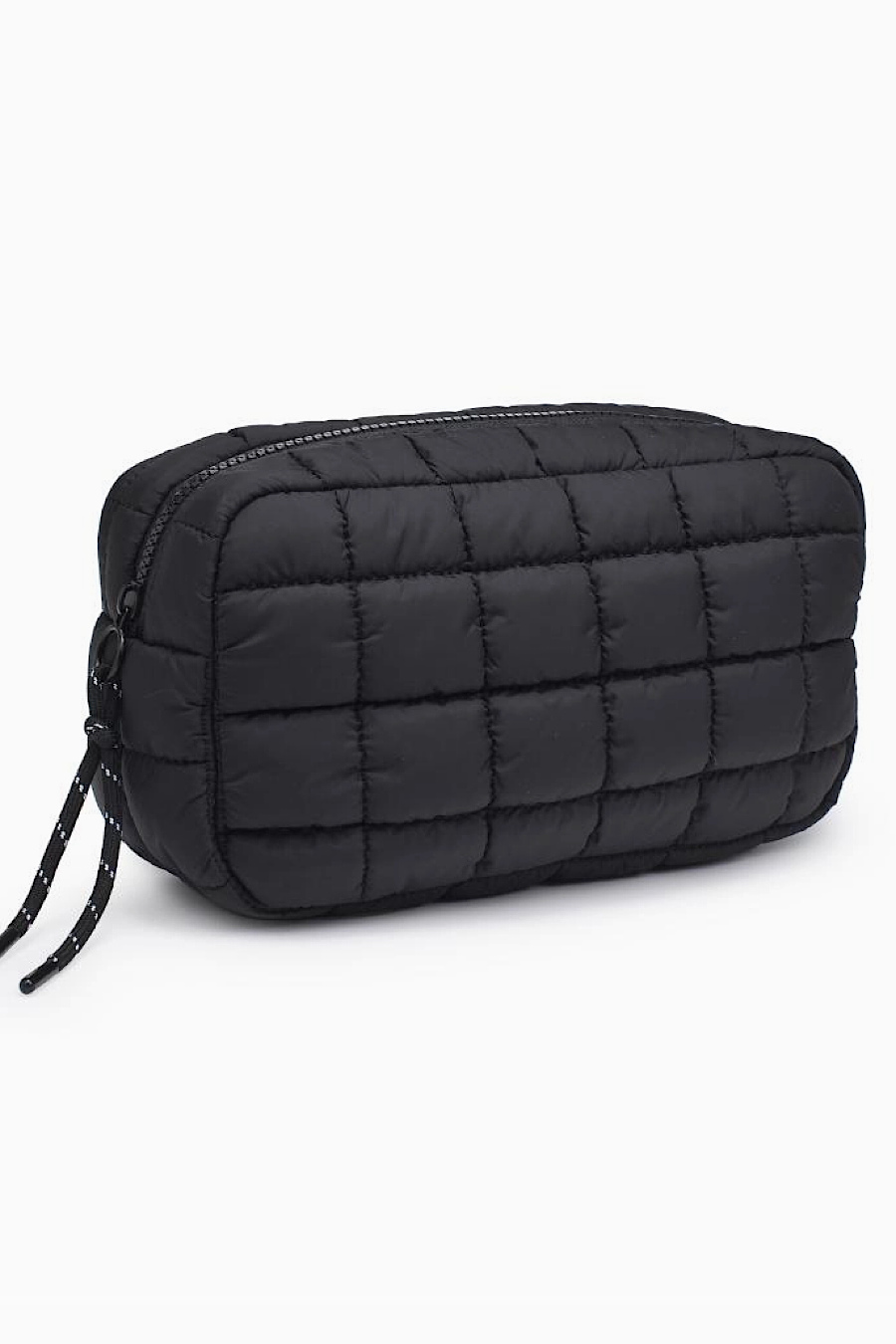 Max Quilted Puffer Make Up Bag in Black or Pink