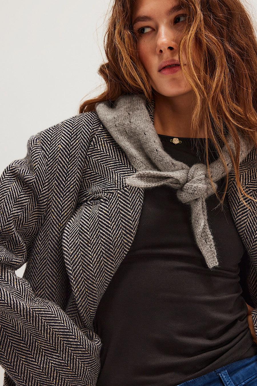 Free People Essential Triangle Scarf Grey