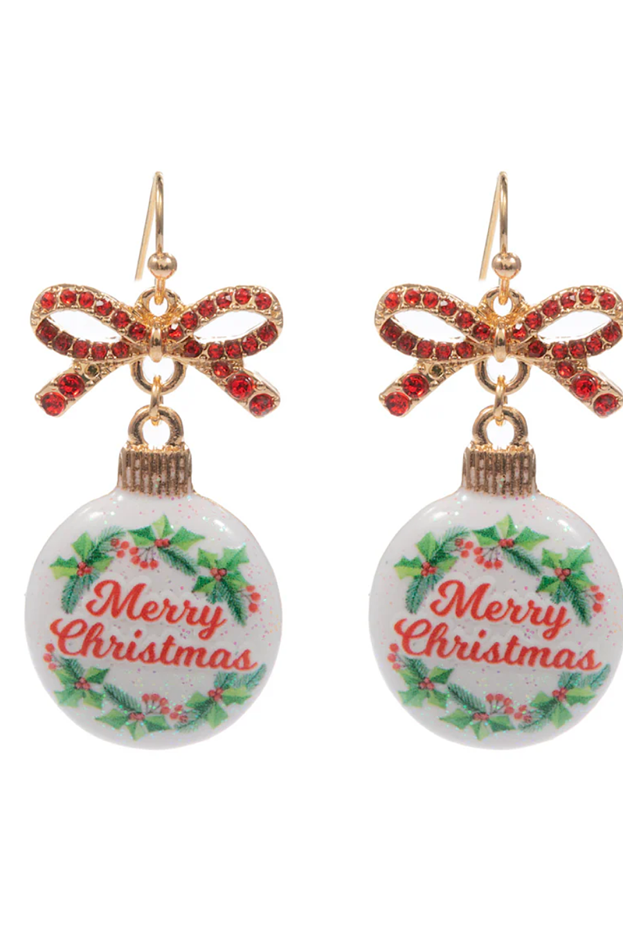 Merry Christmas Ornament Earrings