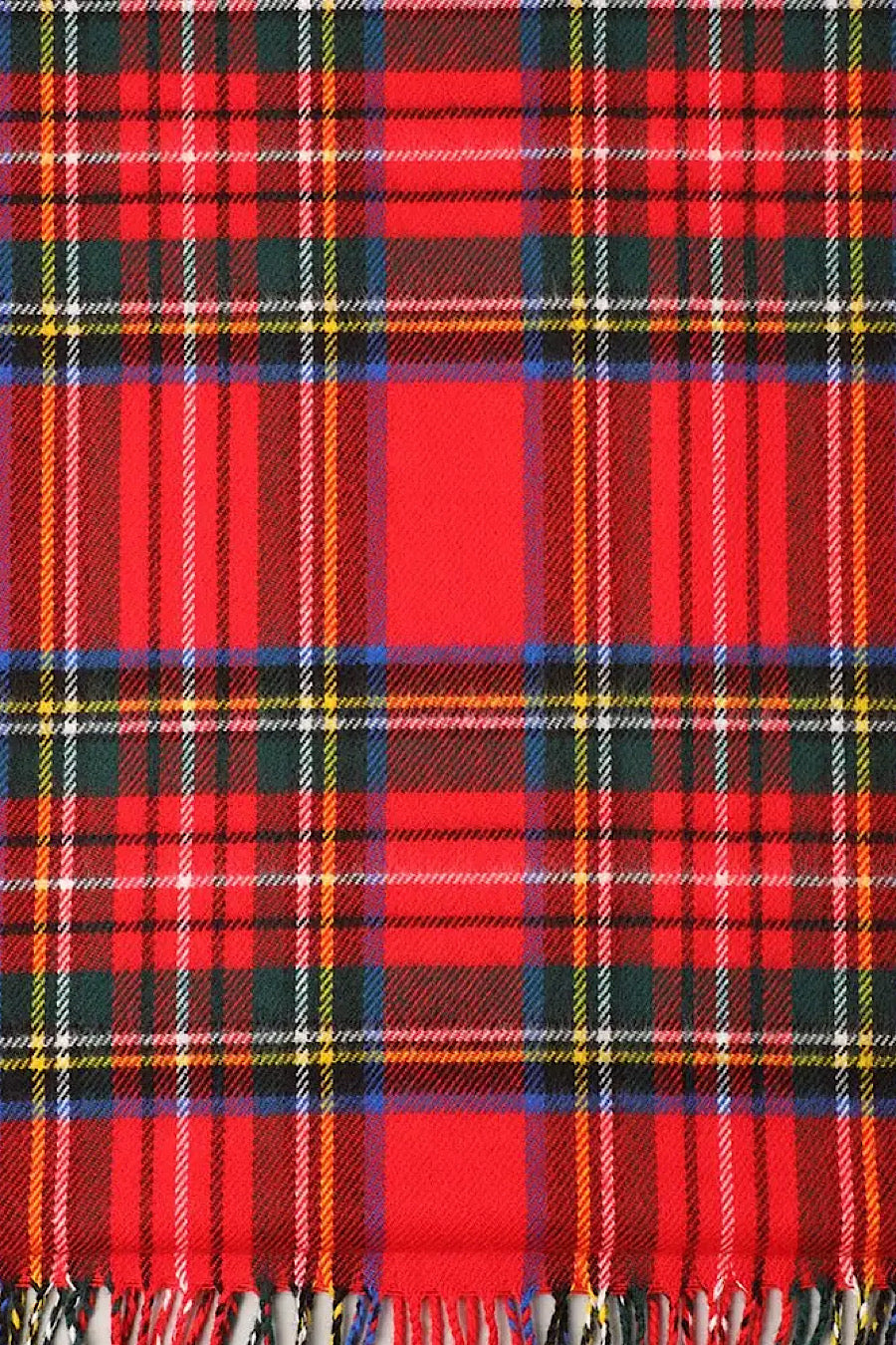 Traditional Christmas Plaid Scarf in Ivory, Red or Grey