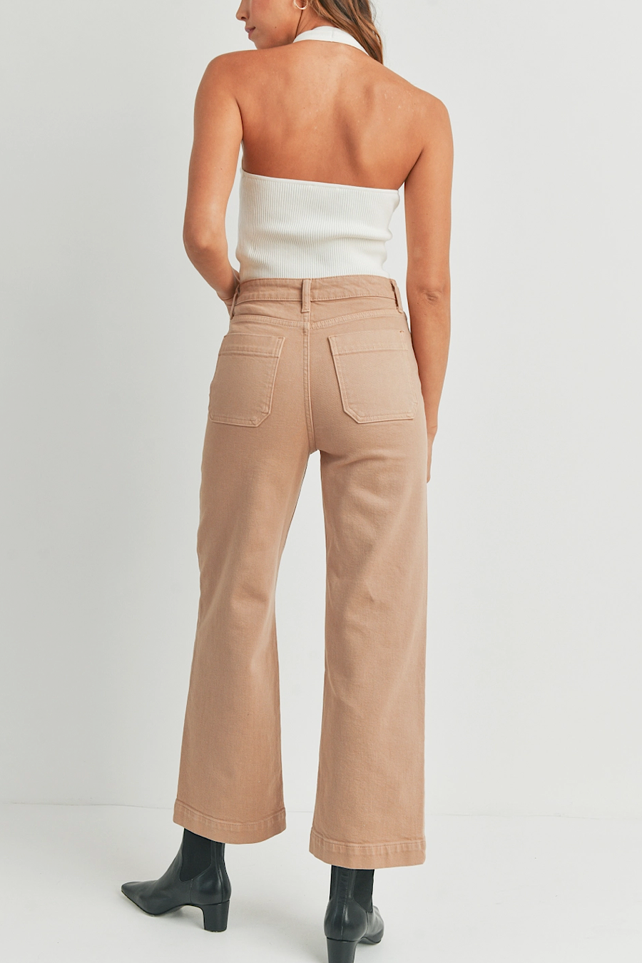 Utility Wide Leg Jeans Latte