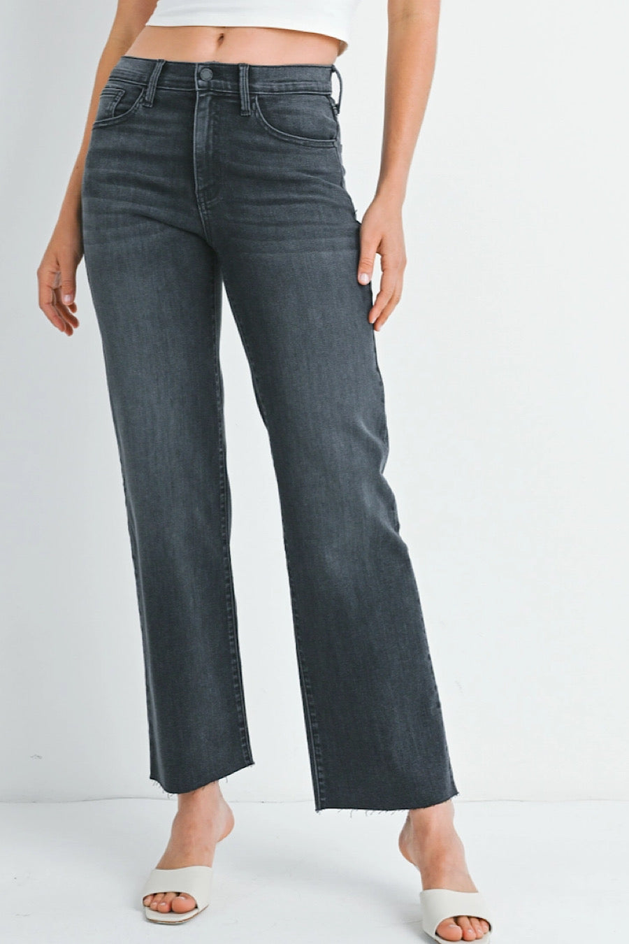 In a State Slim Palazzo Jeans Dk Grey