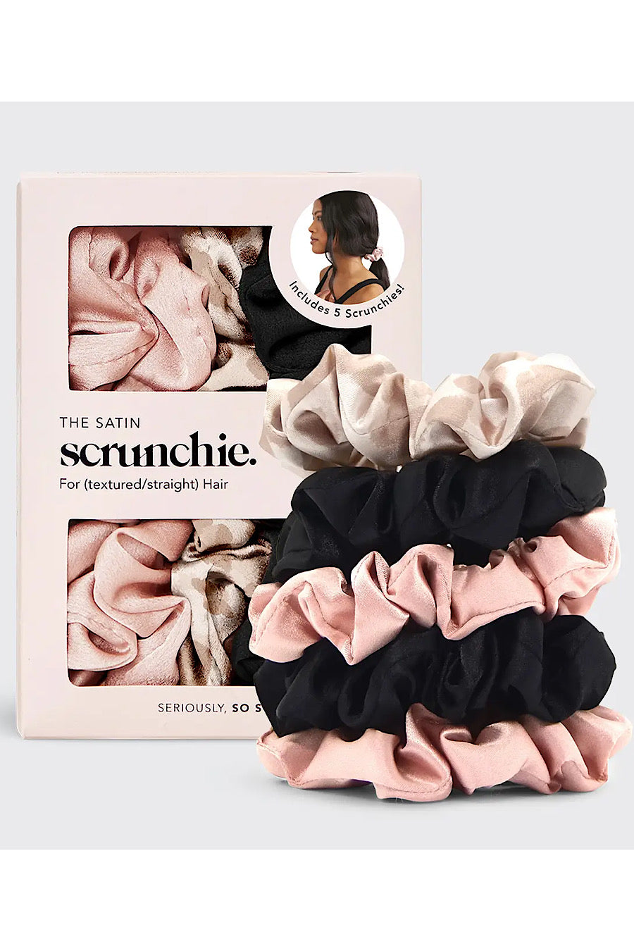 Kitsch Satin 5pc Scrunchie Set