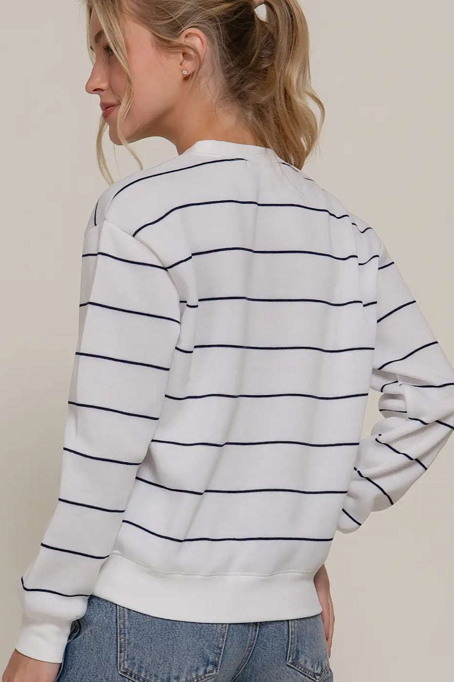 DOOR BUSTER! Engineer Striped Sweatshirt