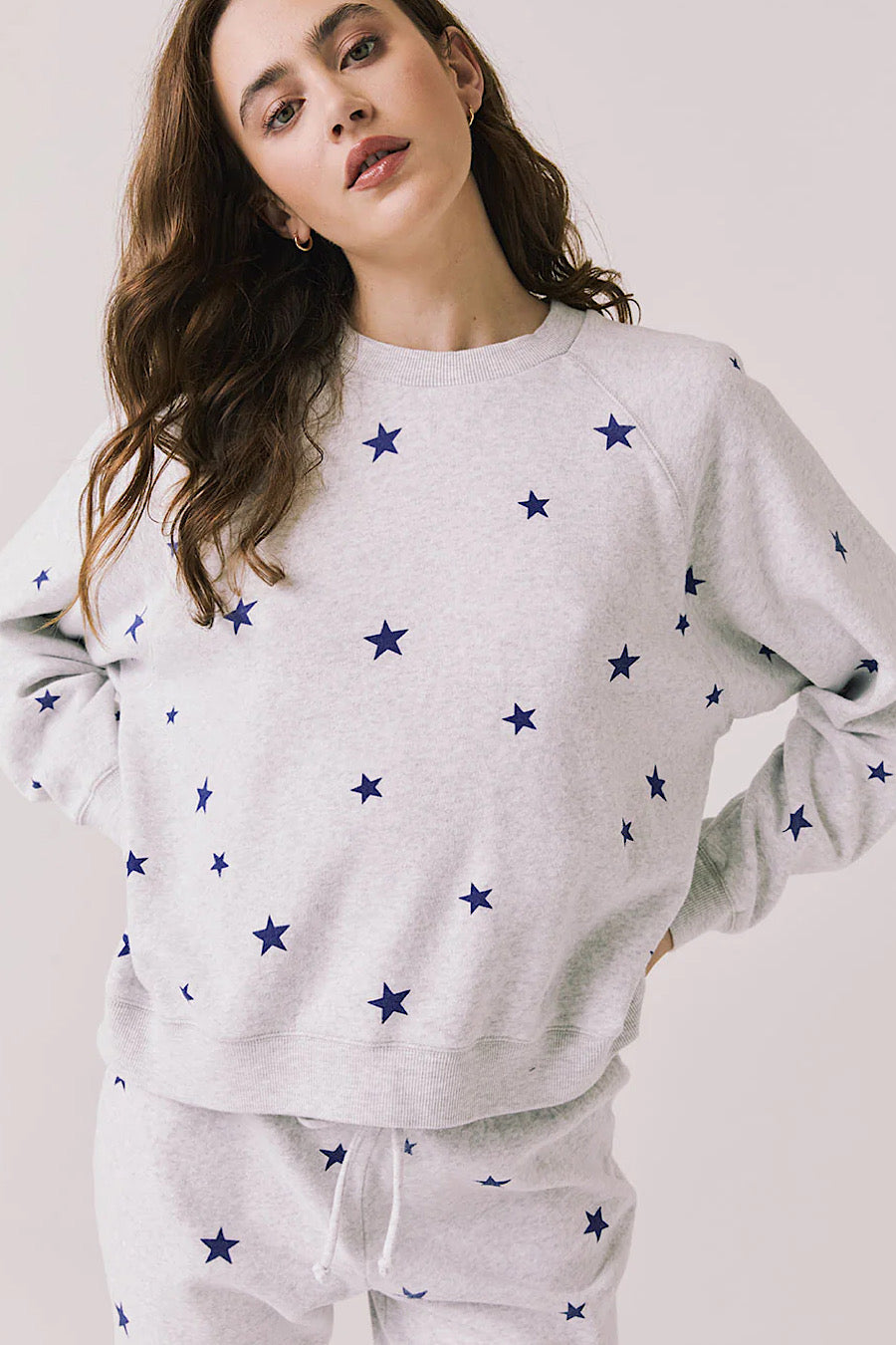 Chaser Brand Festive Stars Pullover Sweatshirt