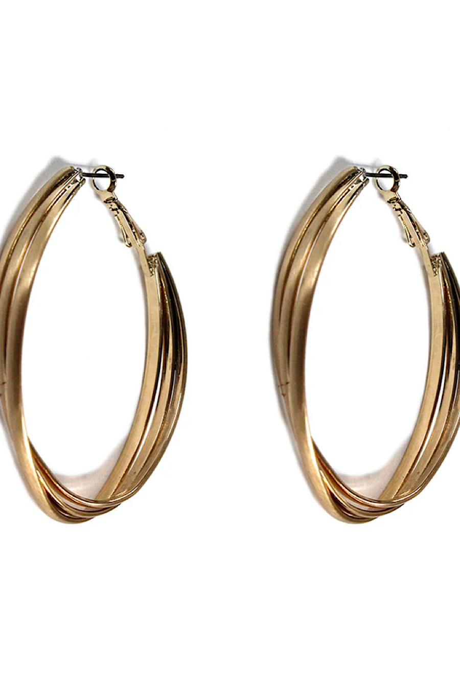 Twisted Gold Hoop Earrings