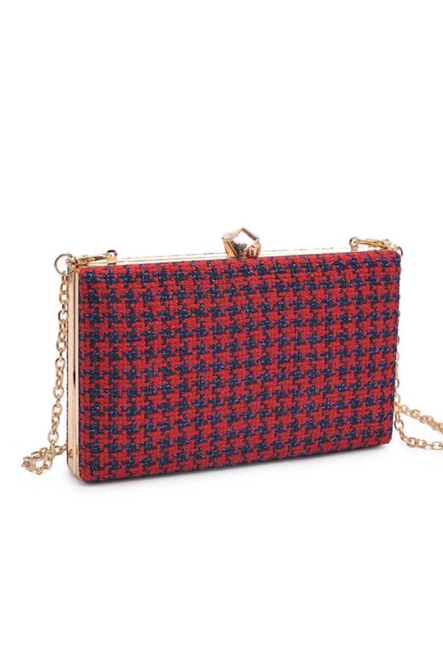 Rosa Houndstooth Evening Clutch Bag