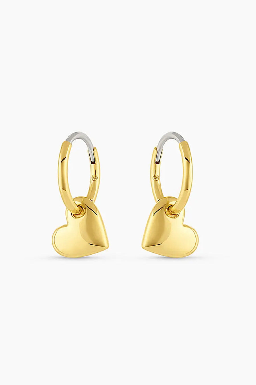 Gorjana Lou Heart Huggies Earrings Gold