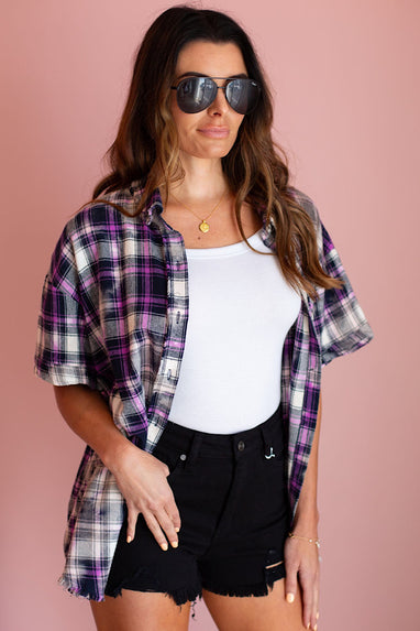 Kenny Mineral Washed Plaid Shirt