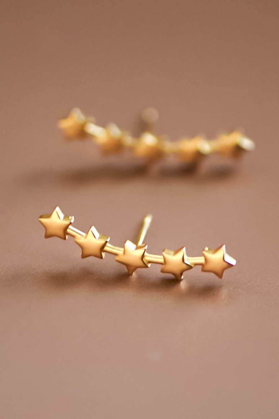 Star Crawler Earrings Gold