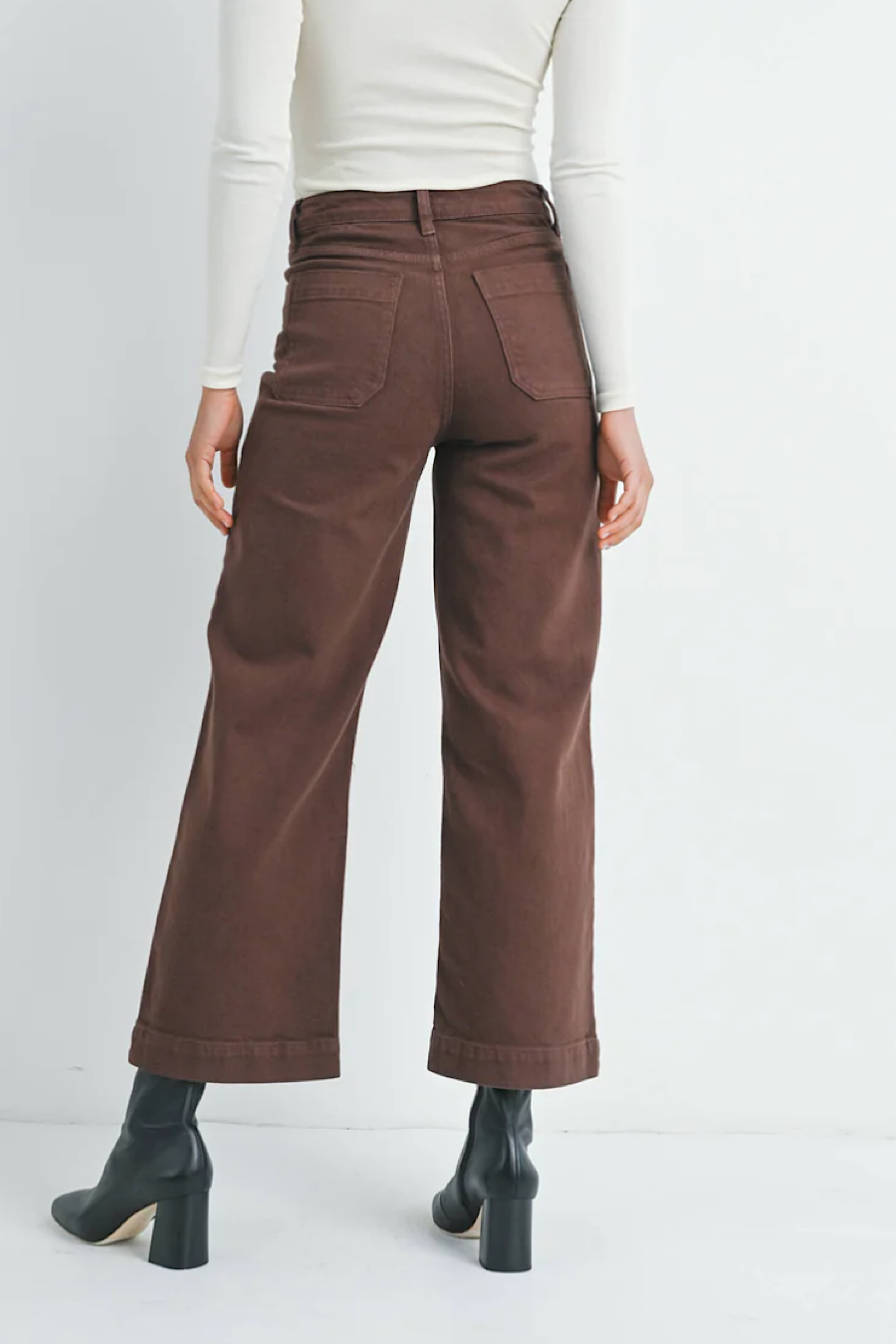 Utility Wide Leg Jeans Expresso Brown