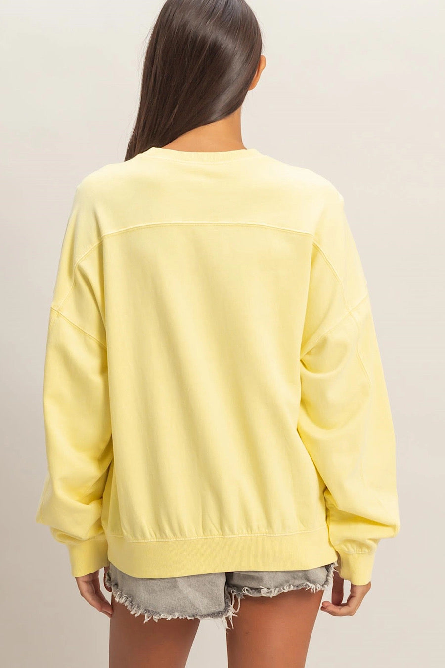 Hello Sunshine Cotton Sweatshirt Yellow