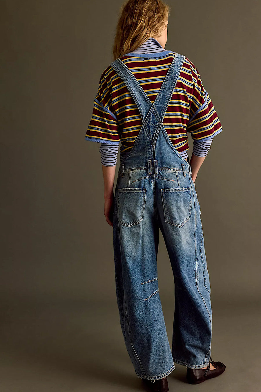 Free People Good Luck Barrel Overall Jeans