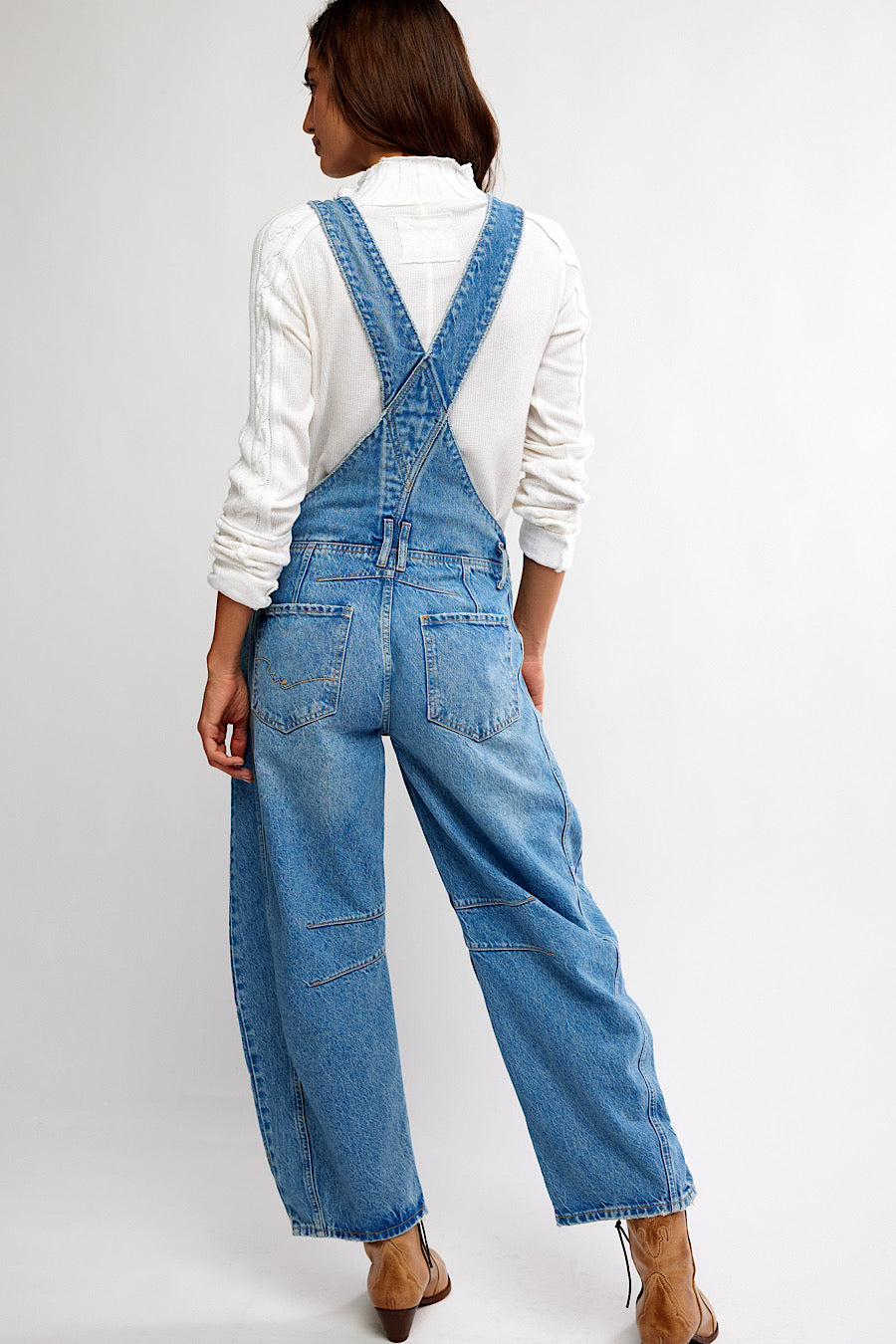 Free People Good Luck Barrel Overall Jeans