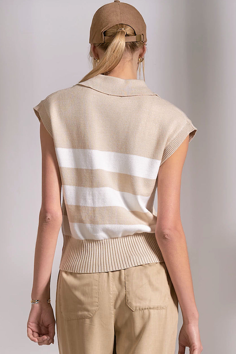 Mystic Muse Sleeveless Stripe Sweater