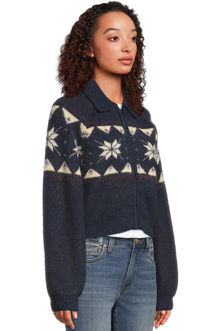 BlankNYC Screen Time Zip Up Knit Top