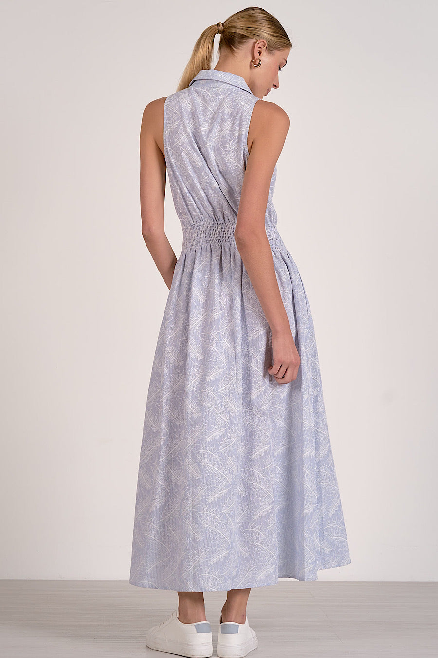 Tropic Like its Hot Blue Shirt Dress