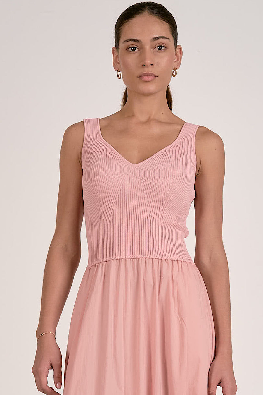 Rhodes Mixed Media Maxi Dress Melon