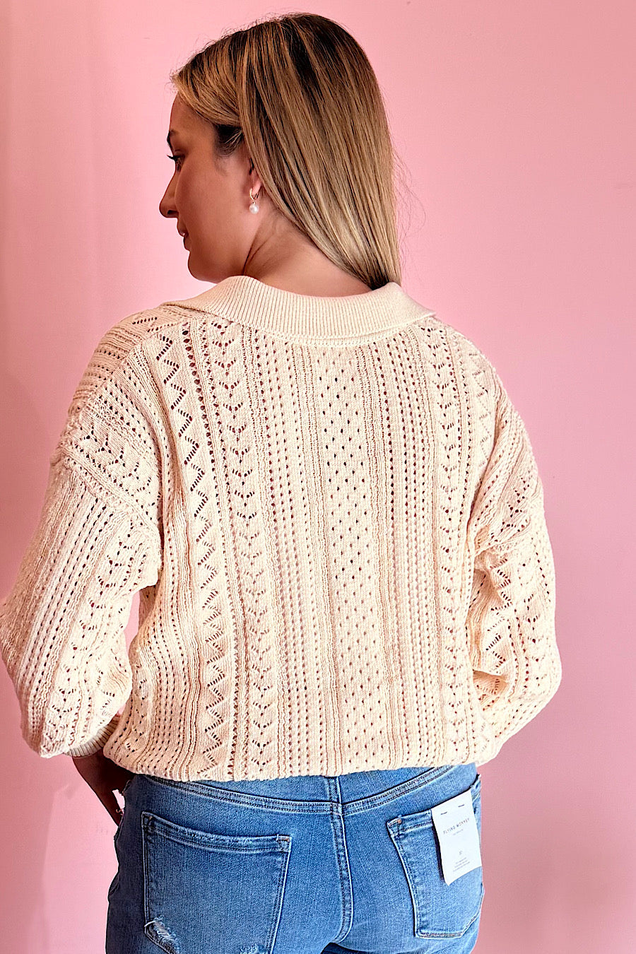 Start Me Up Crochet Open Knit Top