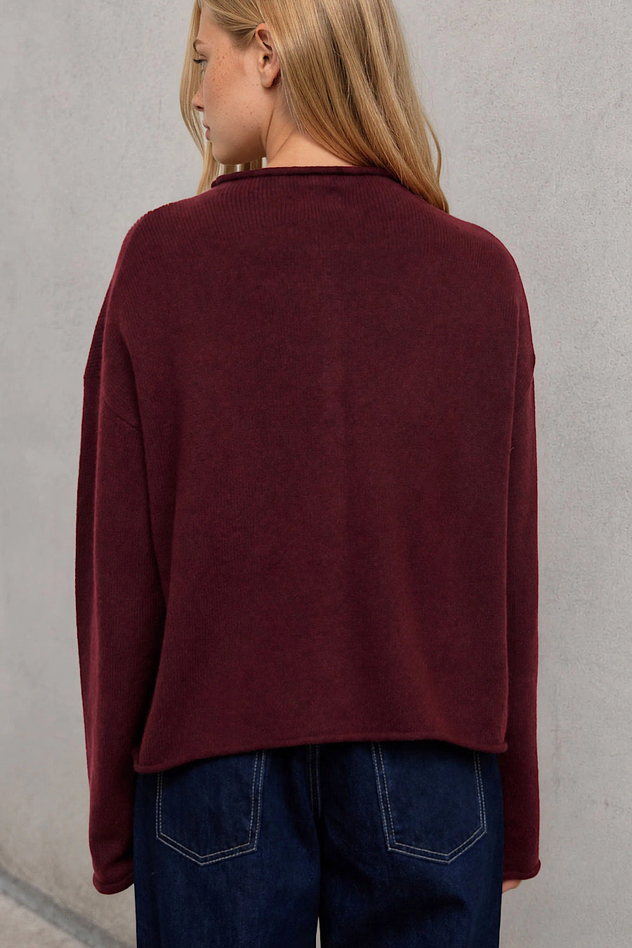Rustic Spot Argyle Cardigan Sweater Oxblood