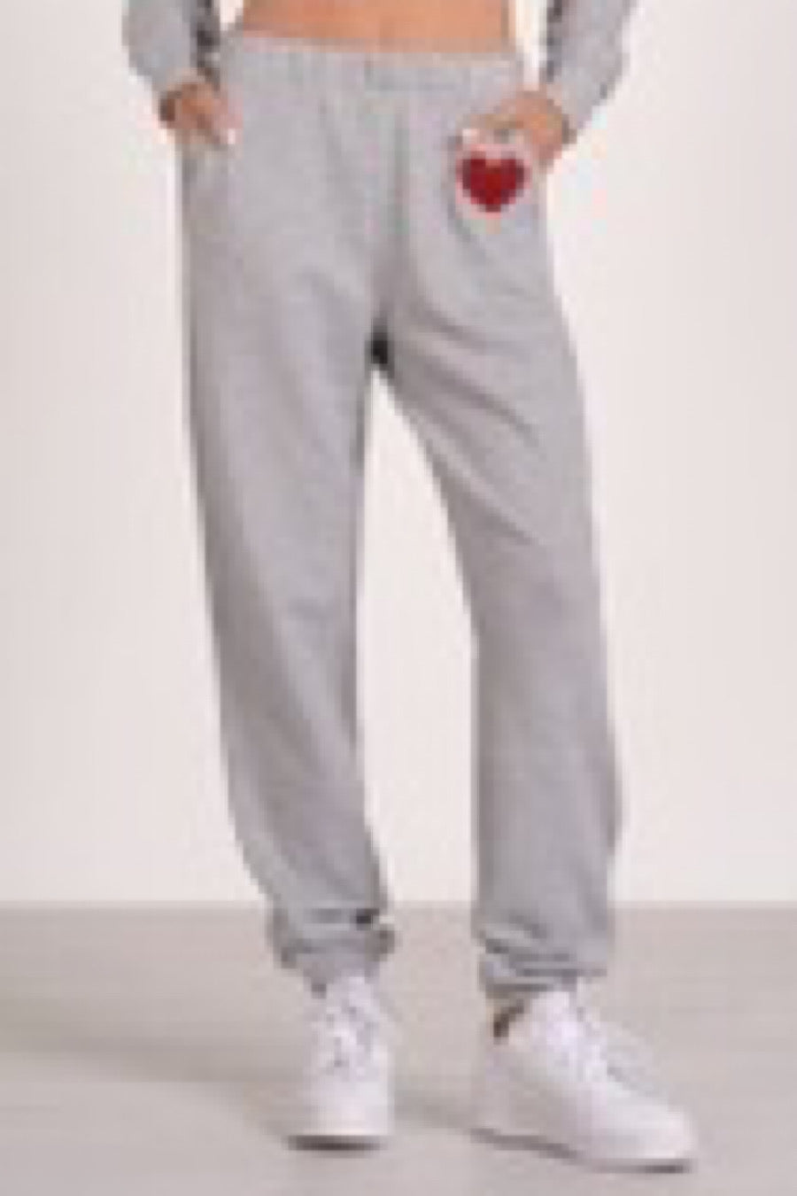 Amour Raised Red Heart Jogger Sweatpants