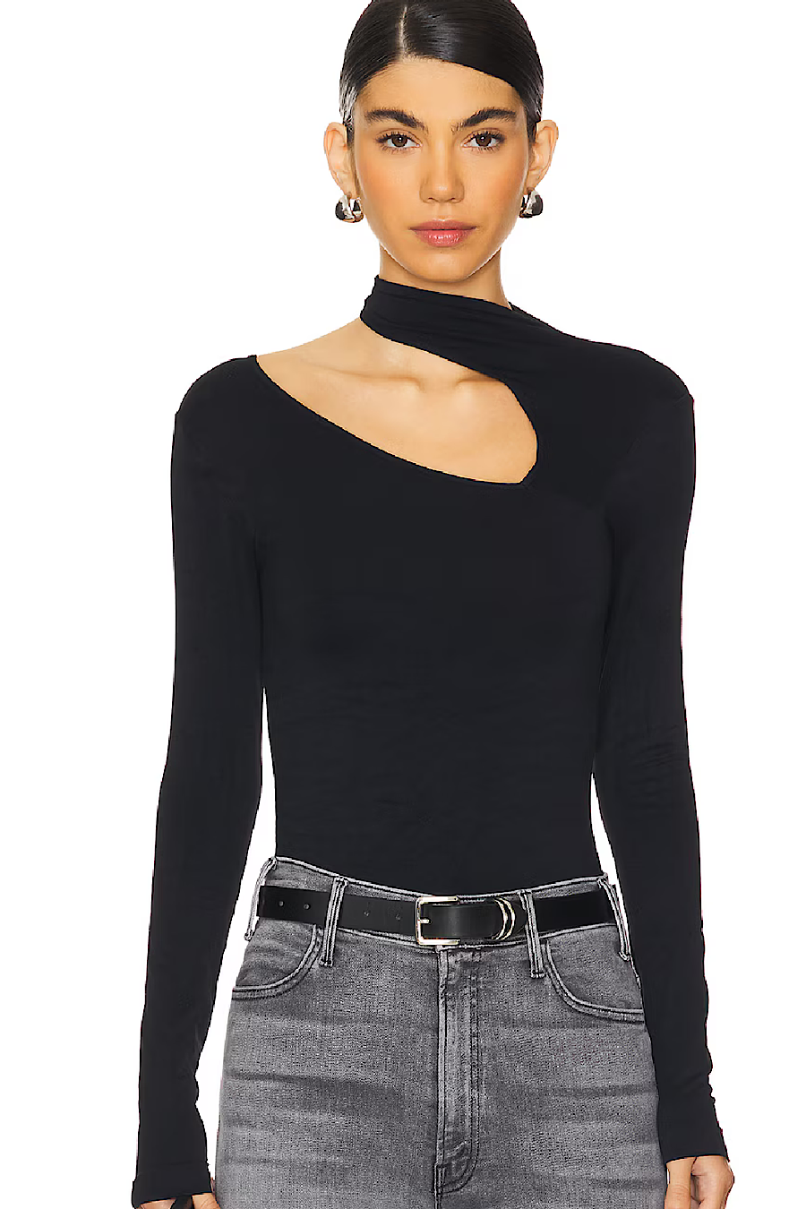 Free People Cut it Out Top Black