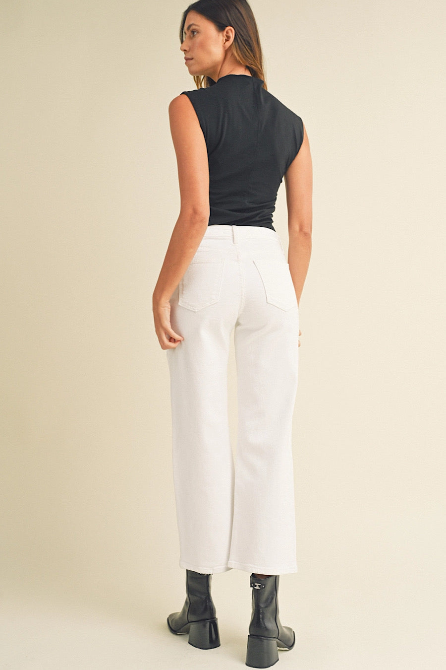 Take Charge Wide Leg Jeans White
