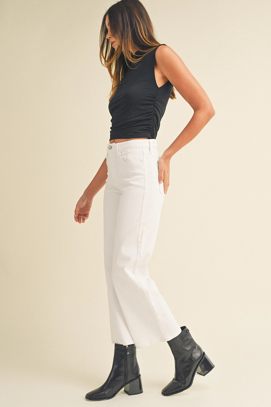 Take Charge Wide Leg Jeans White