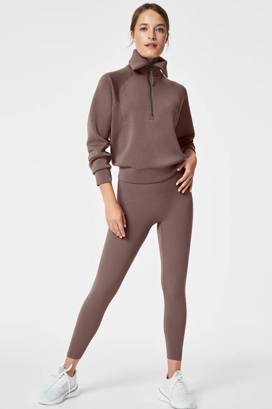 Spanx Air Essentials Half Zip Sweatshirt Smoke