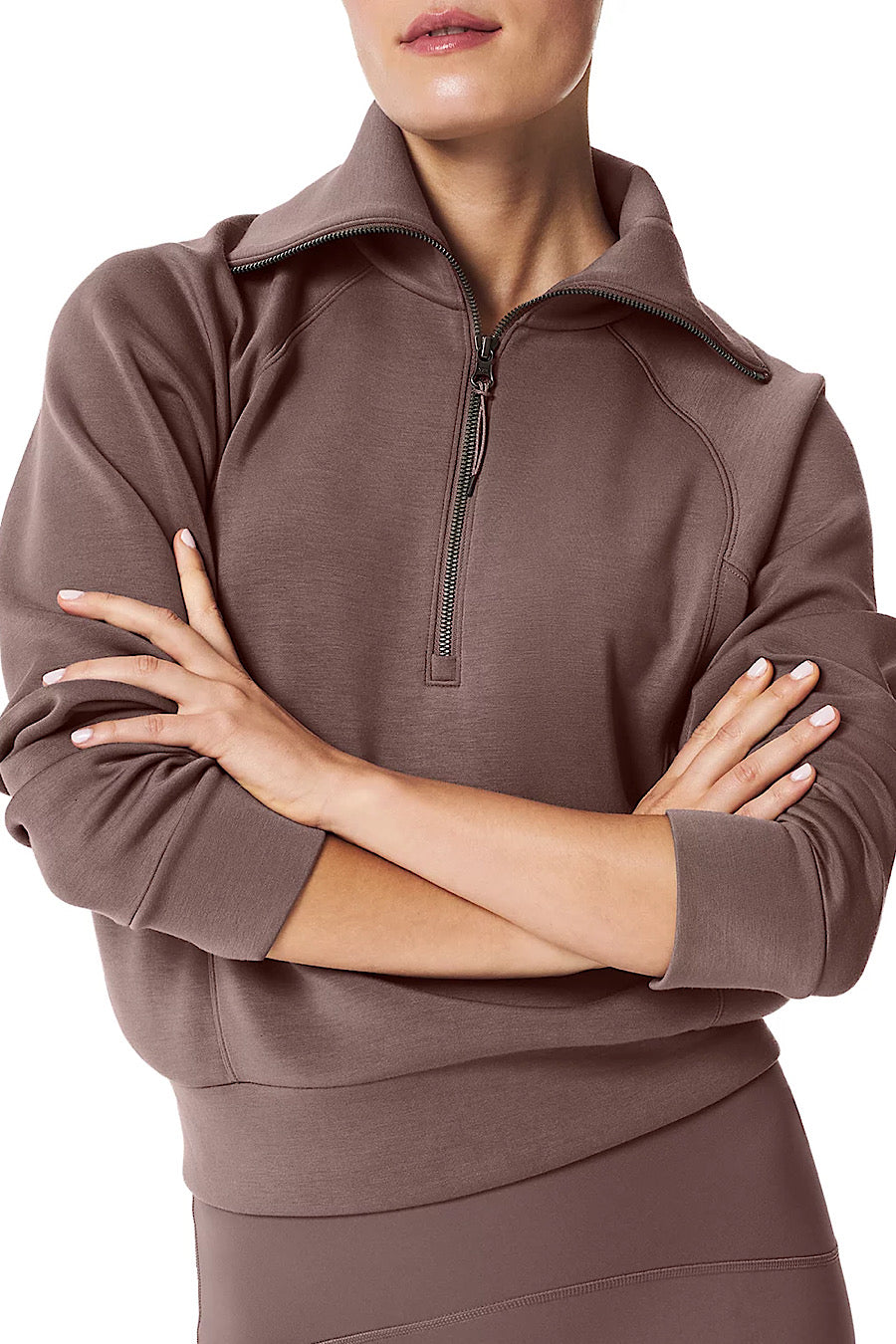 Spanx Air Essentials Half Zip Sweatshirt Smoke