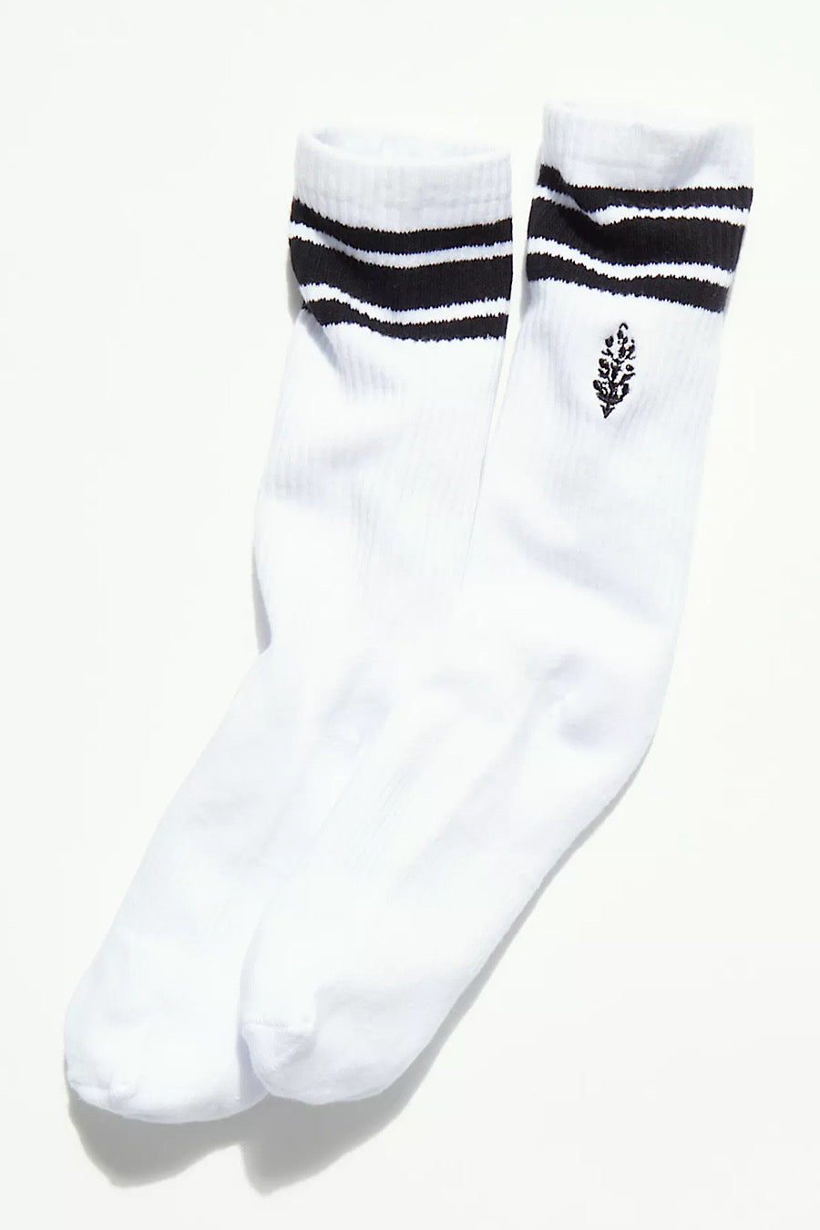 Free People Logo Stripe Tube Socks in White or Black