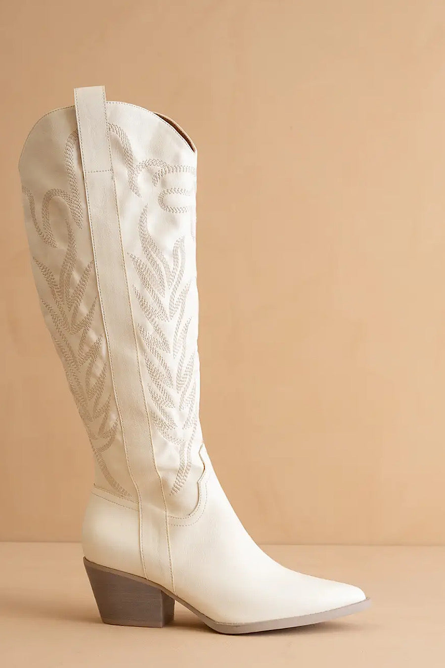 Samara Embroidered Boots in White