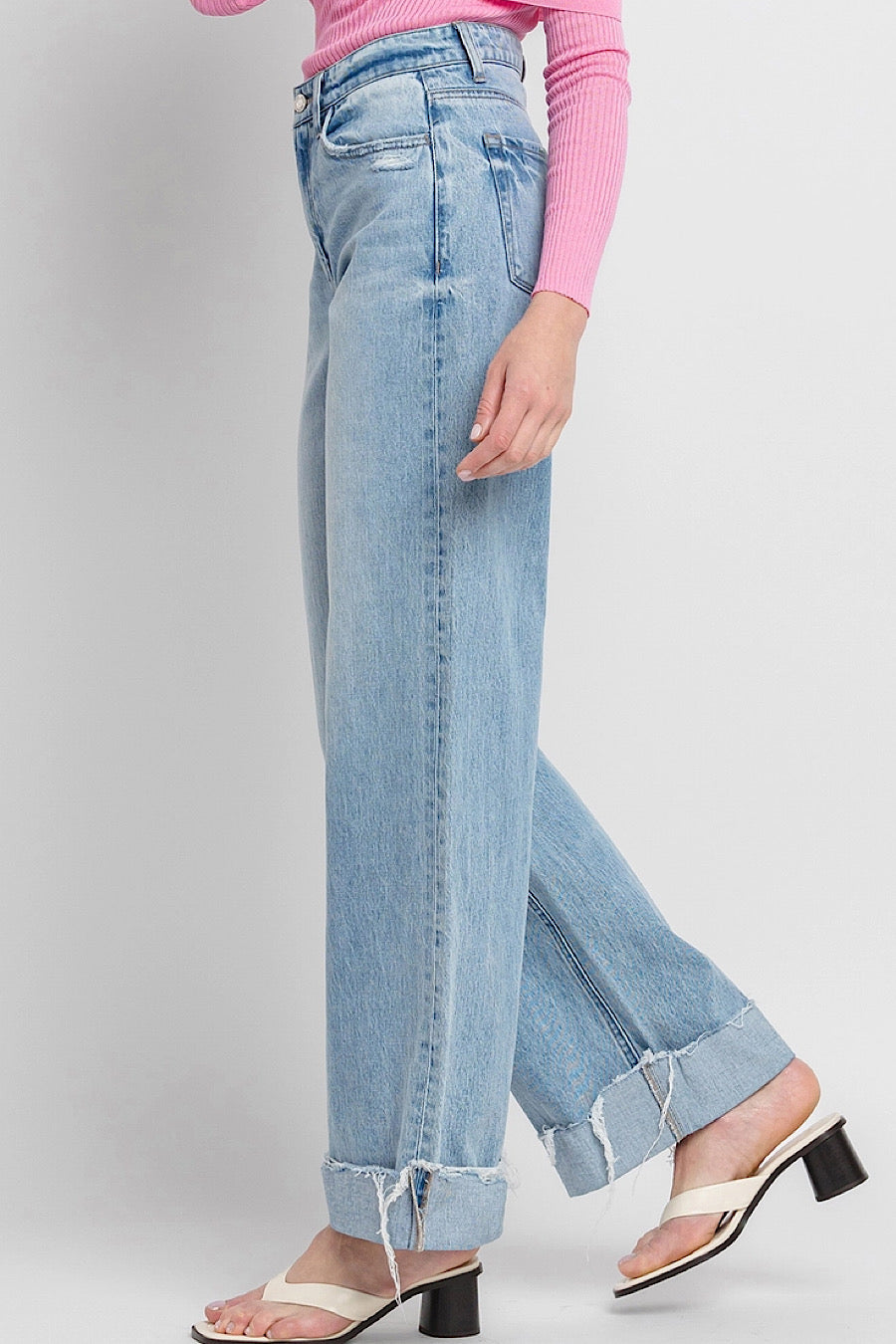 Jubilant Cuffed Baggy Wide Leg Jeans