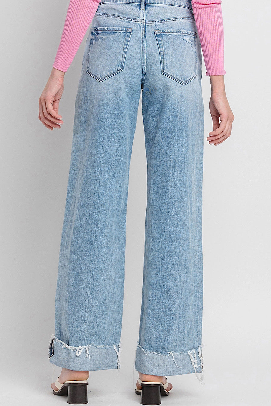 Jubilant Cuffed Baggy Wide Leg Jeans