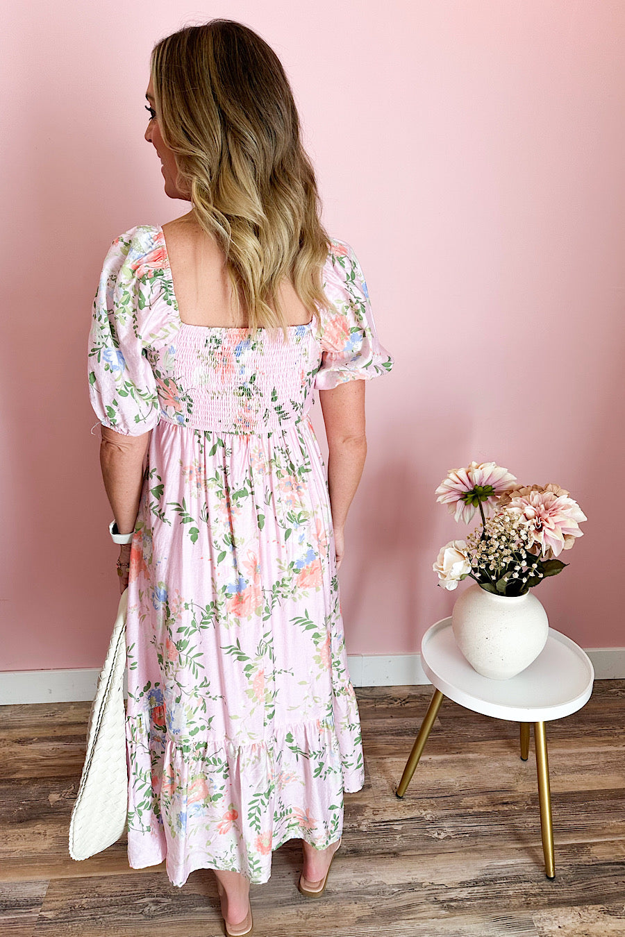Back Home Floral Pleated Dress