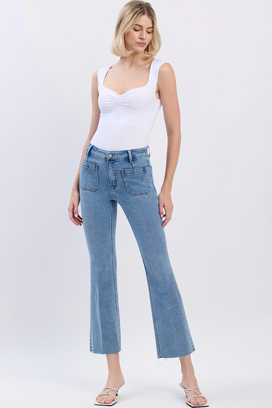 Resound Patch Pocket High Kick Flare Jeans