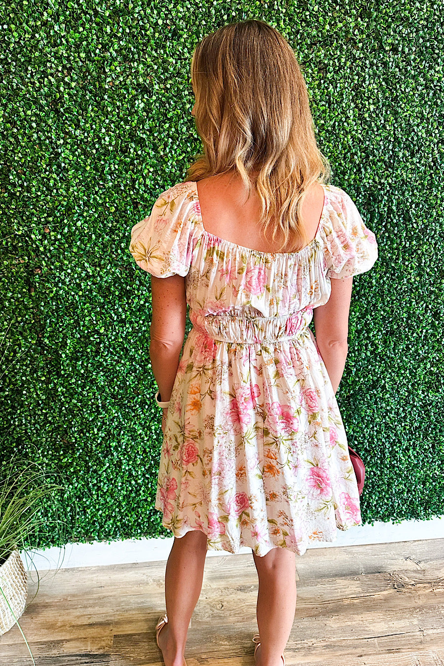 Luna Floral Front Tie Coquette Dress Pink