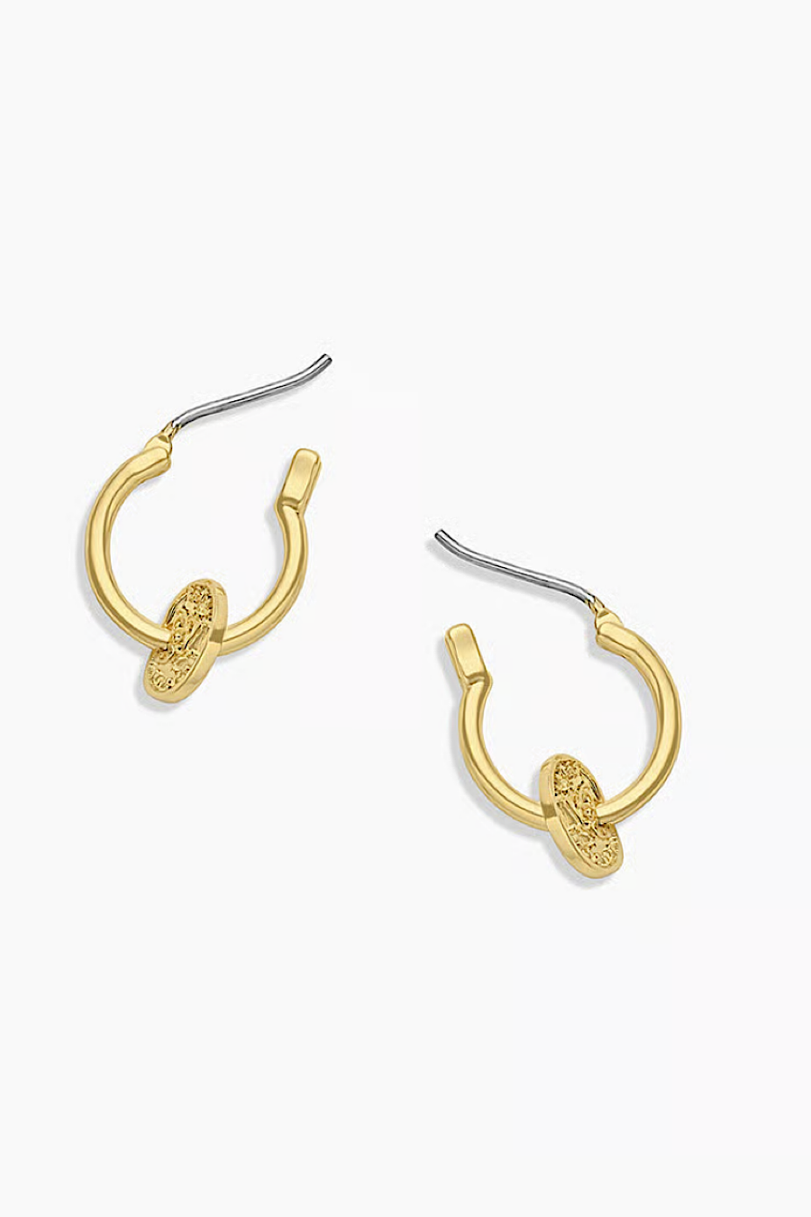 Gorjana Ana Coin Huggies Earrings Gold