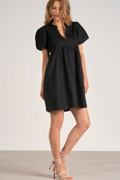 Nora Yoke V-Neckline Dress in Black