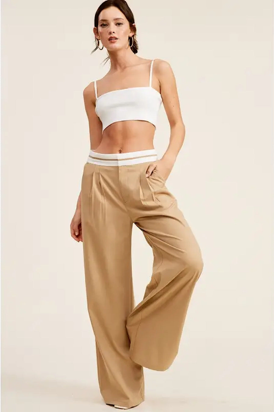 Outsiders Contrast Waistband Trouser Pants